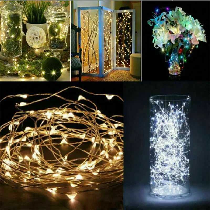 2m 3m 5m 10m Copper Wire LED Fairy String Lights Battery Powered Garland For Holiday Christmas Lights Wedding Party Decoration XJ250612