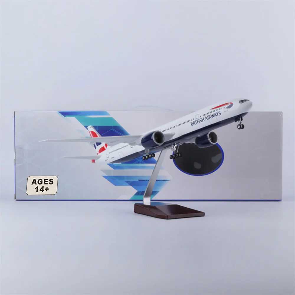 Aircraft B777 British Airways Airlines Model 47CM 1/157 Scale 777 Diecast Plastic Resin Plane Toy Airplane Model For Kids Gift L250612