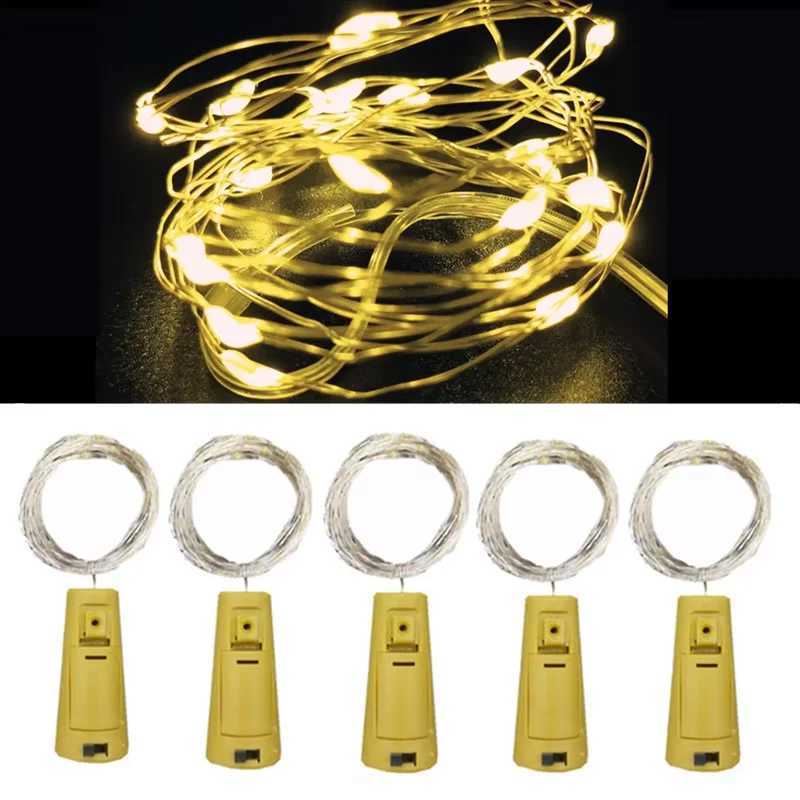 5 Pack Battery Powered Bottle String Lights Fairy Lights with Copper Wire Automatic Night Lights for Parties Wedding Decoration XJ250612