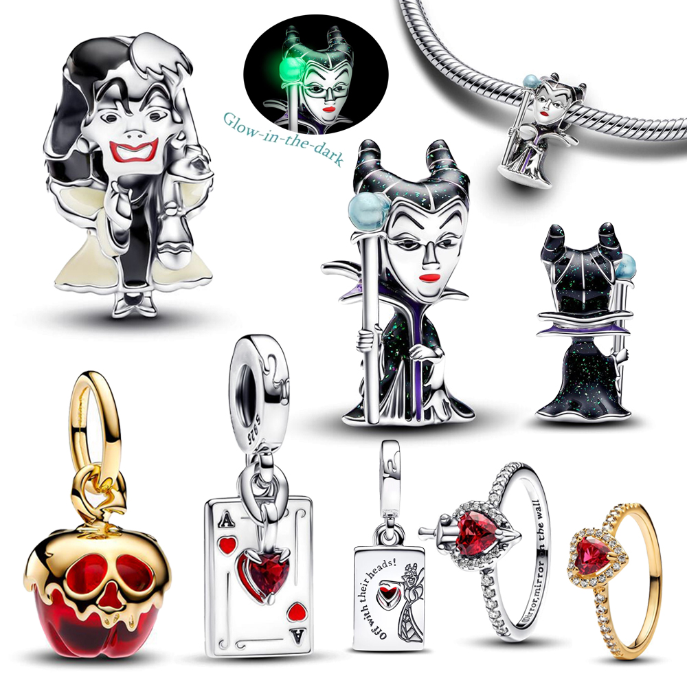 FewDook Glow-in-the-dark Villains Maleficent Charm Fit Pan Original Bracelet DIY Women Jewelry Gift 2025 New Arrival Cartoon Character Beads