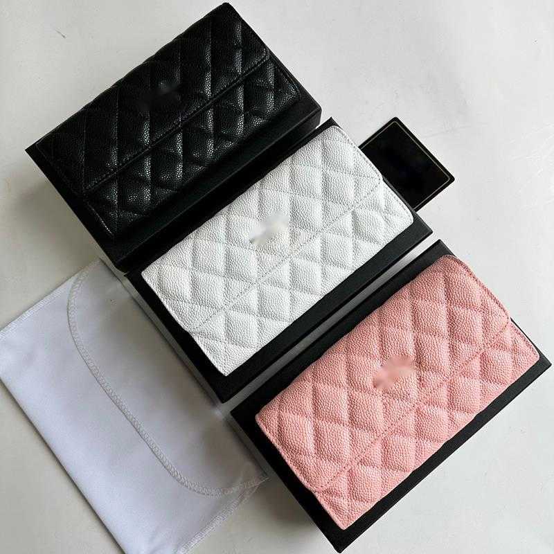 2025--10A Women Handbag Designer leather Wallet High quality clip Metal buckle Wallet Lattice Folding long zipper Luxury Women Card Holder Purse Handbag
