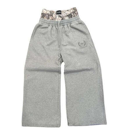 hoodie Women's Wear Street Hip-Hop Sweatpants With Embroidered Double Waistband Design, Fake Two-Piece Loose Casual Sports Pants jacket