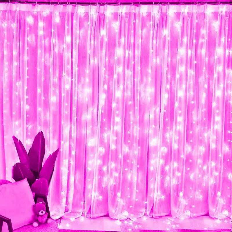 3M/6M LED Garland Curtain Lights 8 Modes USB Remote Control Fairy Lights String Wedding Christmas Decoration for Home Bedroom Lamp XJ250612
