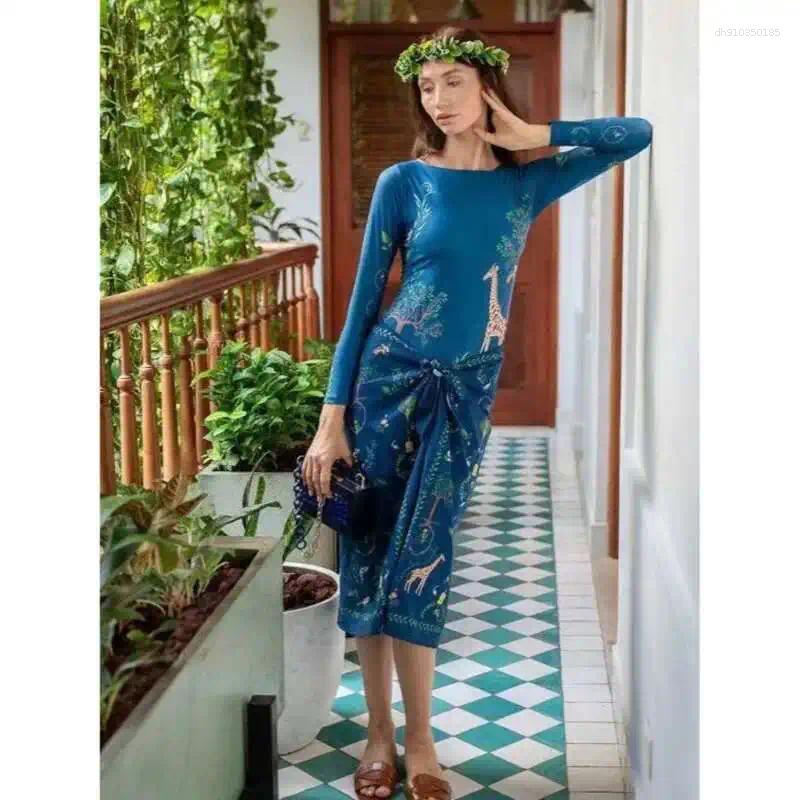 Swimwear Split Sports Skirt-Style Women Printed Long-Sleeved Sunscreen Swimsuit Two-Piece Multiple Styles Comfort Bathing Suit