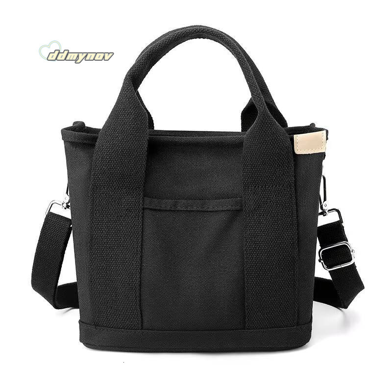 Xierya Women Small with Zipper Fashion Lady Single Shoulder Portable Thickened Canvas Mobile Phone Bucket Tote Bag ddmynov