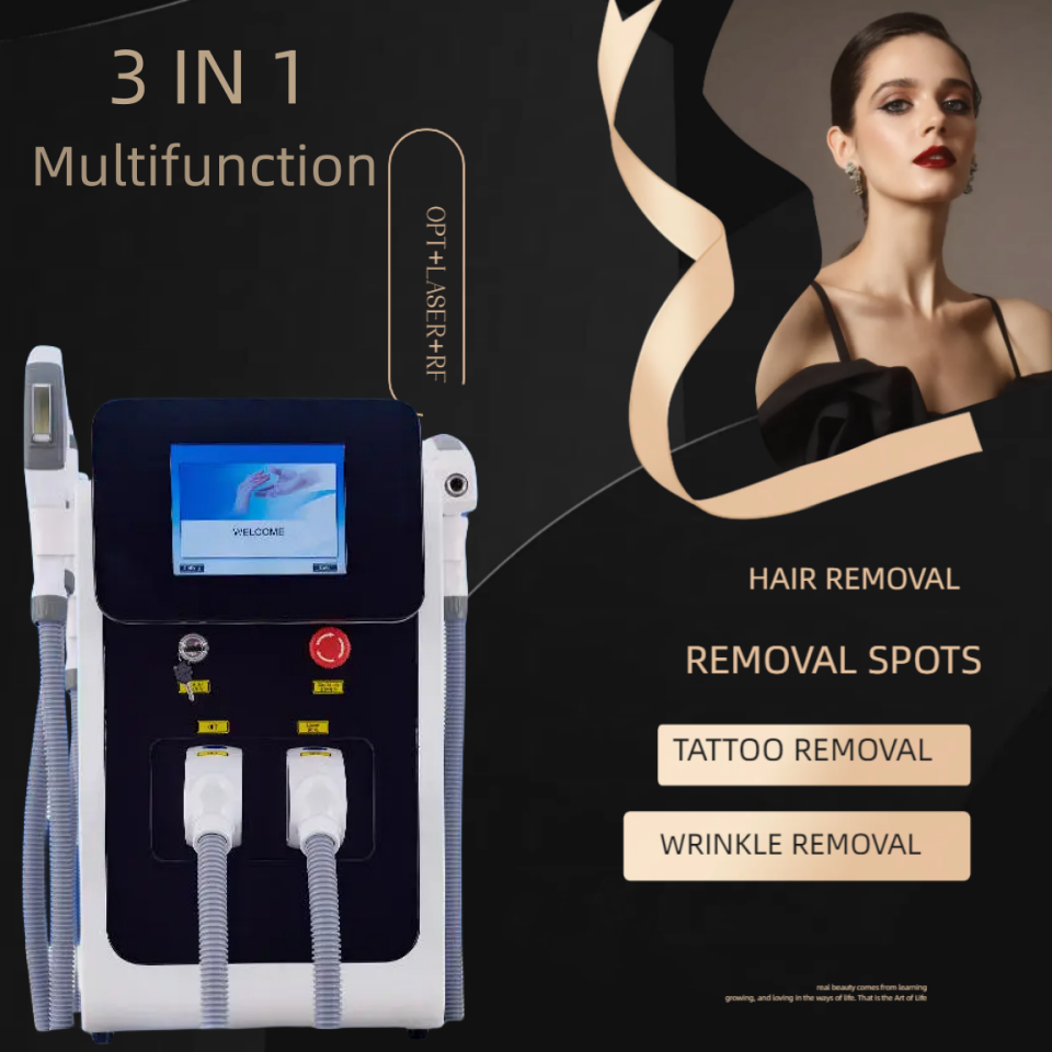 3 in 1 Diode Laser OPT IPL Hair Removal Machine Portable Laser Remove Tattoo Profession Beauty Device Laser Hair Removal