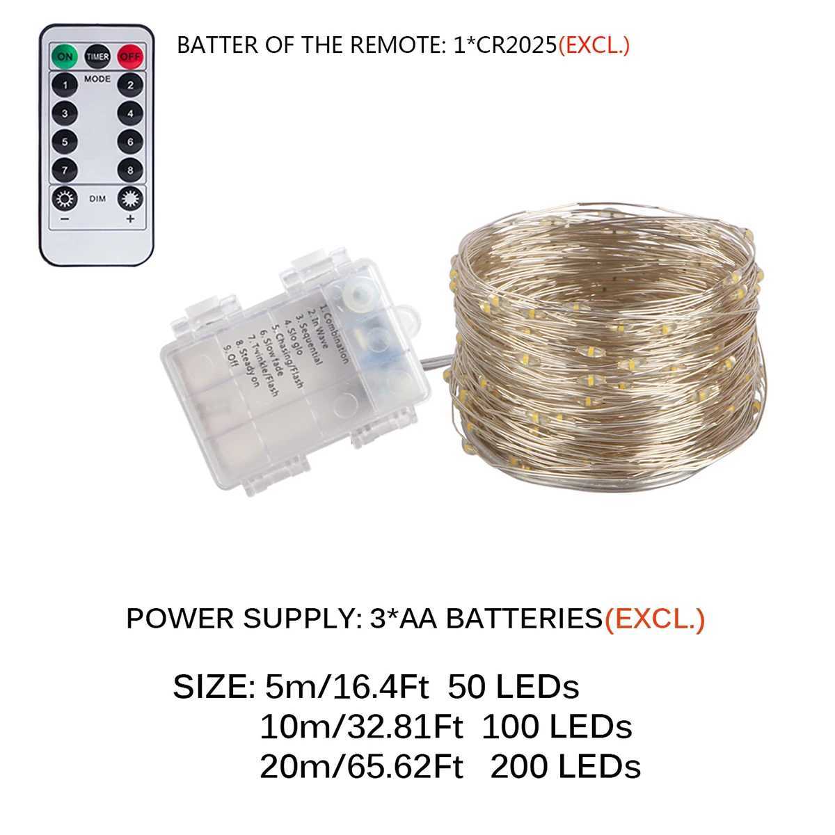 LED String Light Christmas Fairy Light USB Battery Remote Garland Copper Wire LED Lamp for Wedding Party Decoration 10M 20M XJ250612