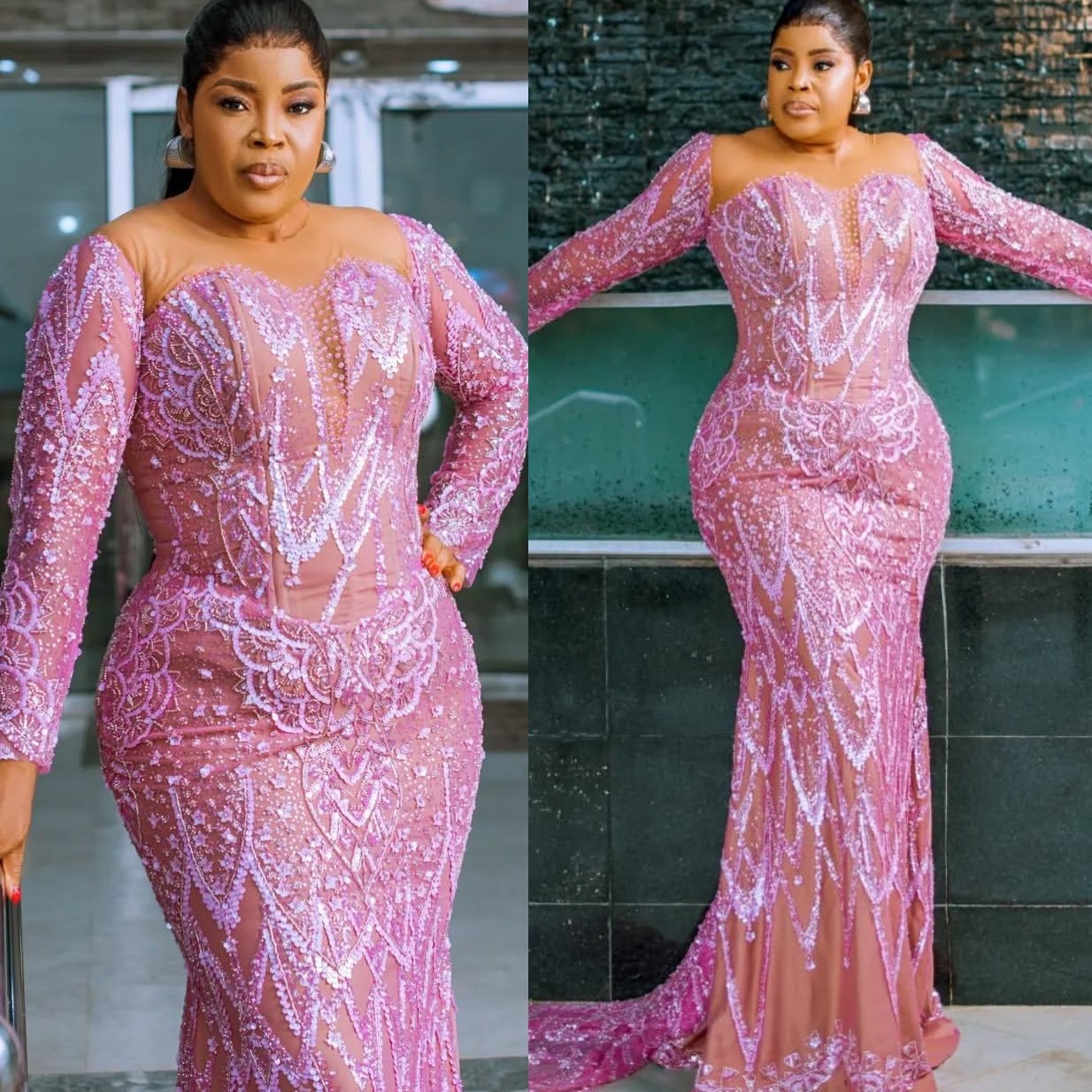 Lilac Mermaid Prom Dresses 2025 Illusion Beaded Sequined Sparkly Evening Formal Party Second Birthday Engagement Gowns Plus Size Dress For Special Occ