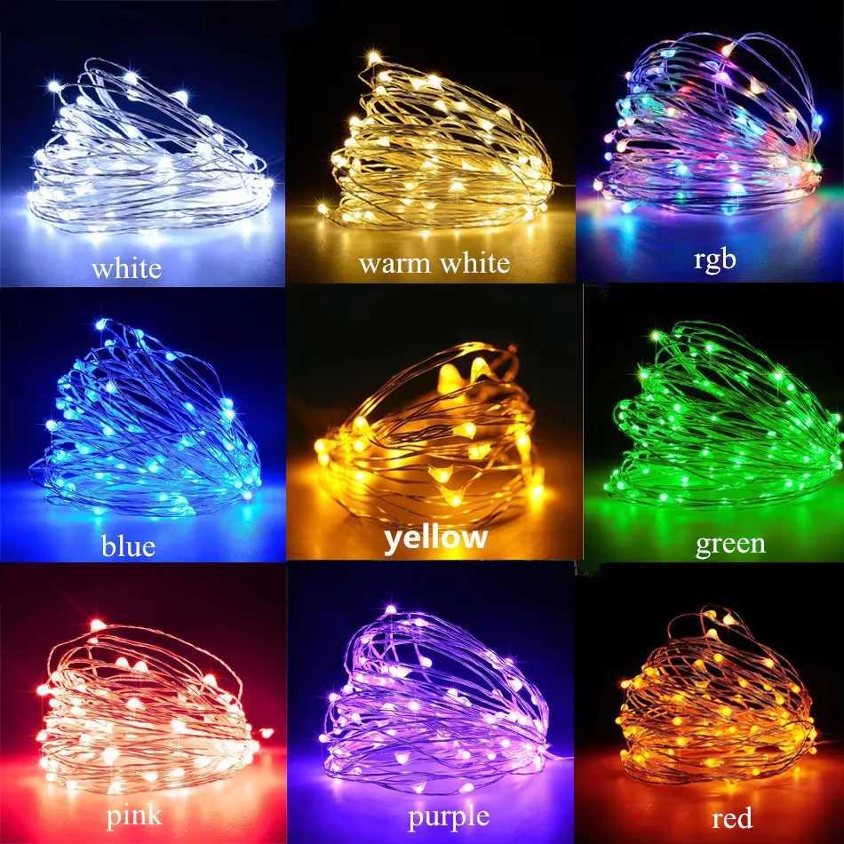 1pc Photo Clip Light String 2/5/10m 20/50/100led 10/30/50Clip Fairy Lights Fairy Lights Bedroom Wall Copper Wire Light StringXJ250612