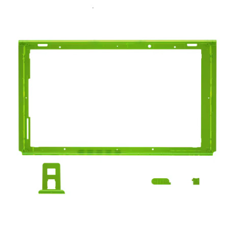 eXtremeRate DIY Housing Shell Clear Replacement Faceplate Front Frame with Volume Up Down Power Buttons for NS Switch Console