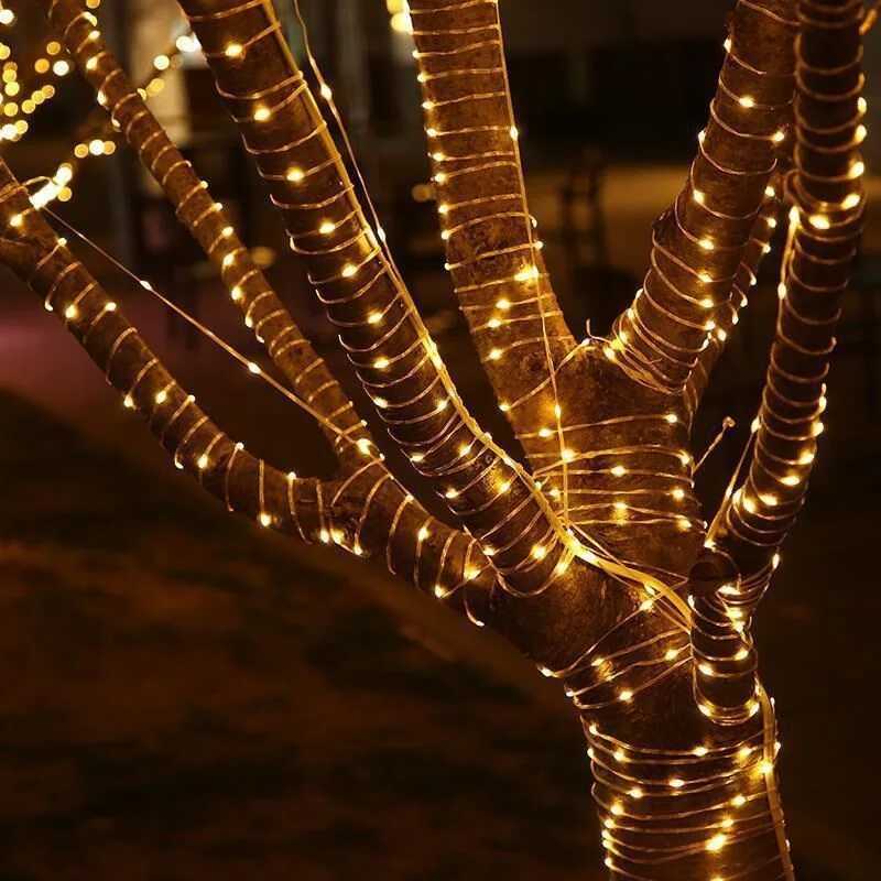 2 Pack Solar Fairy Lights 300LED Solar String Lights Outdoor Waterproof 8 Modes Copper Wire Twinkle Light XJ250612