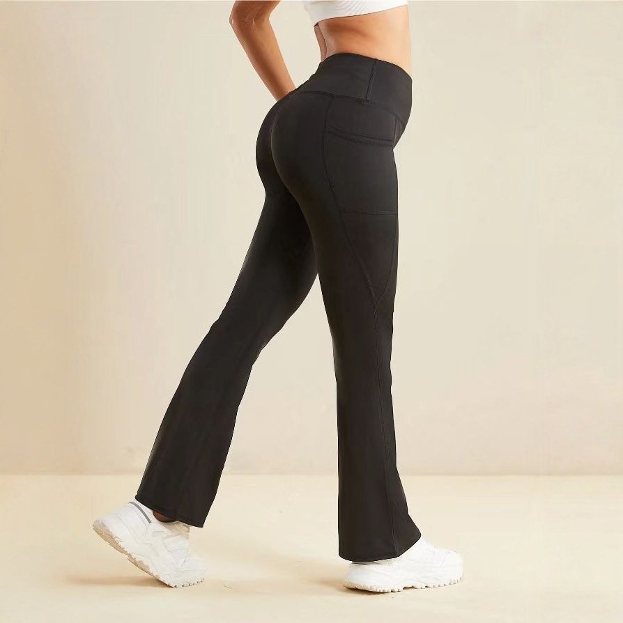 Yoga pants belly high waist hip lift flared pants versatile breathable yoga leggings shark pants