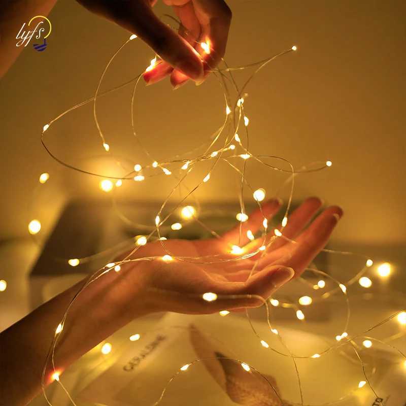 1/5/10pcs Fairy Lights String Button Battery Light Home Decor Living Bedroom Garden Christmas Wedding New Year Ornament Garland XJ250612
