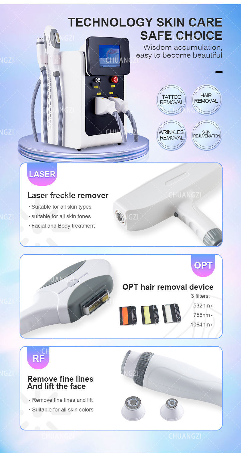 3 in 1 Diode Laser OPT IPL Hair Removal Machine Portable Laser Remove Tattoo Profession Beauty Device Laser Hair Removal