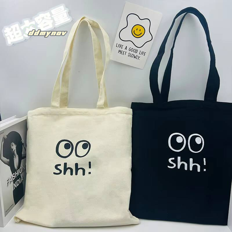 Simple Painting Large Capacity Canvas Handbag Daily Single Shoulder Bag ddmynov