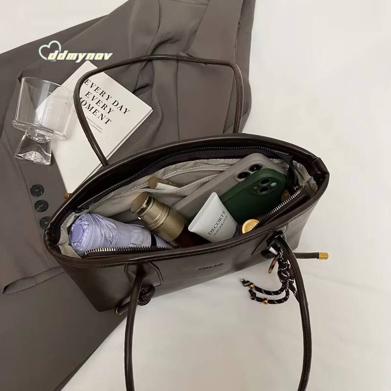 PU Leather Shoulder Bags For Women 2024 Winter Y2K Trend Female Crossbody Lady Handbags And Purses Retro Tote Bag ddmynov