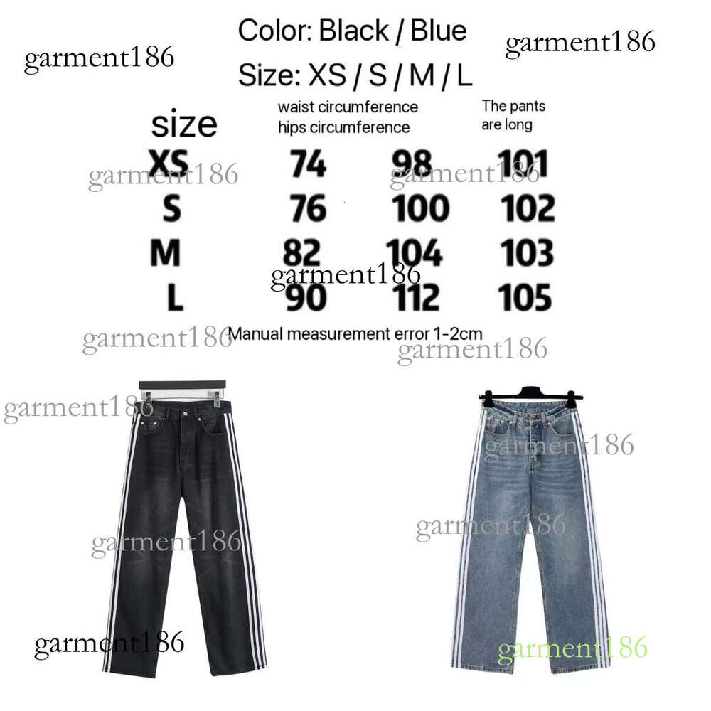 Designer Denim Trousers Loose Fit Straight Leg Trousers Multi-Pocket Crafted Splicing washed men's and women's couple pants 175