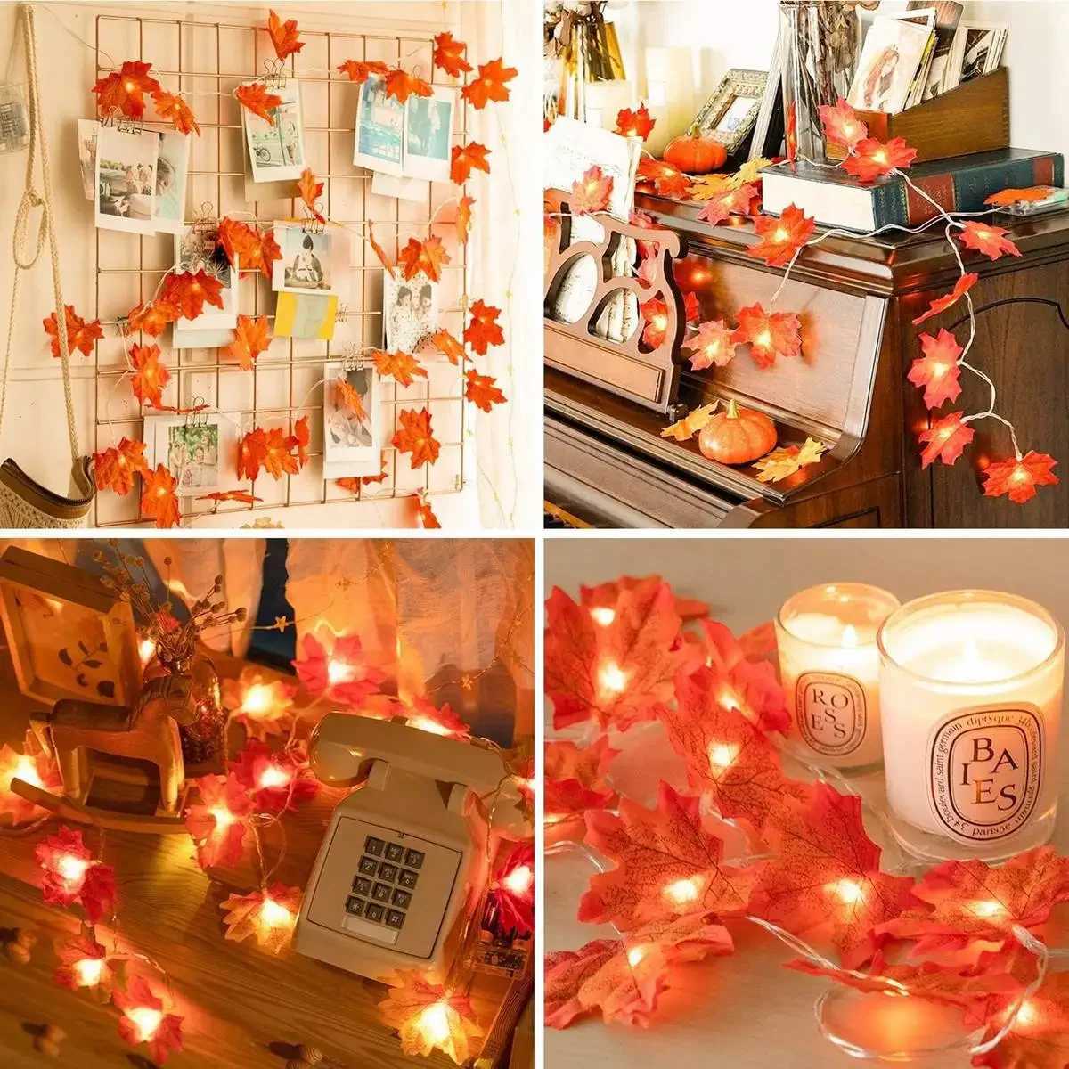 10/20 LED Maple Leaf String Lights USB/Battery Powered Fairy Lights For Home Party Holiday Arrangement Scene Outdoor Decoration XJ250612