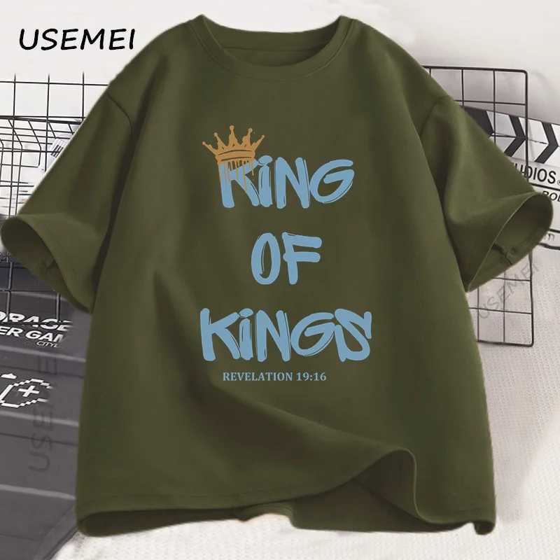 King of Kings T-Shirt Christian Clothing Religious Gift for Men Women Jesus Christ Streetwear Faith Cotton Short Sleeve Tees X250613