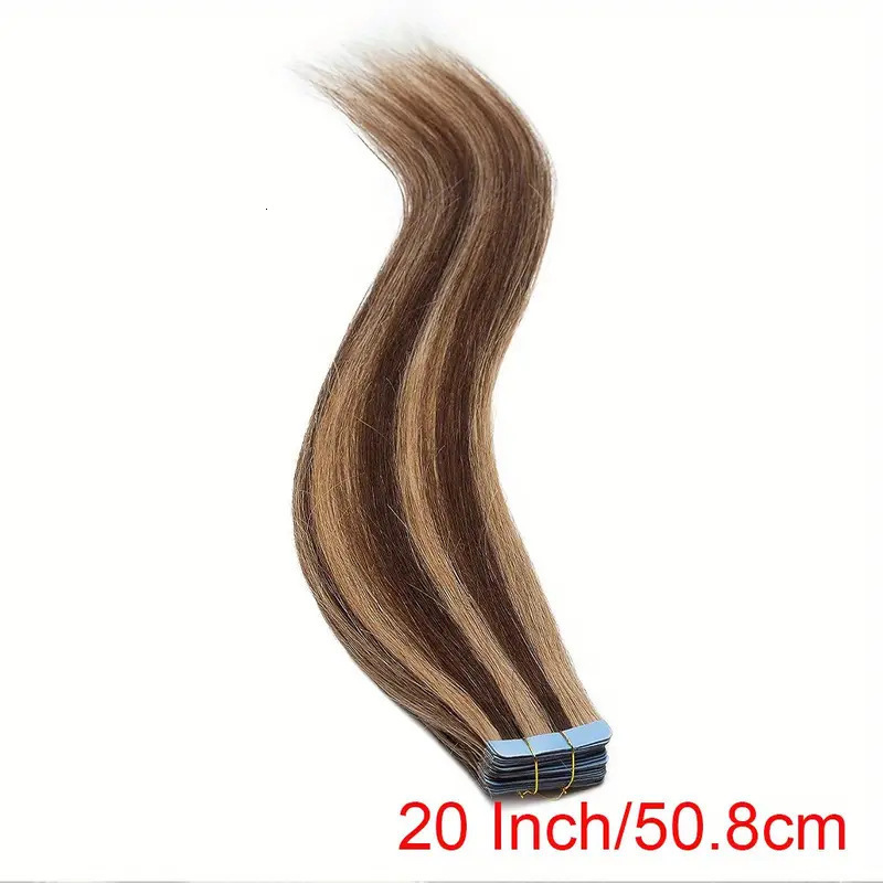 Moresoo Tape in Human Hair Extensions Balayage Blonde Hair Hair Natural Soft Skin Weft Straight Seamless Hair Tape in Hair 241203