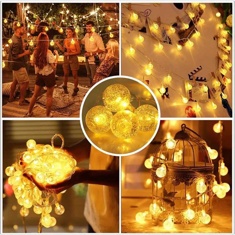 10/20/30/40LED Globe String Lights Fairy Lights Battery Operated String Lights Waterproof For Party Patio Garden Christmas Decoration XJ250612