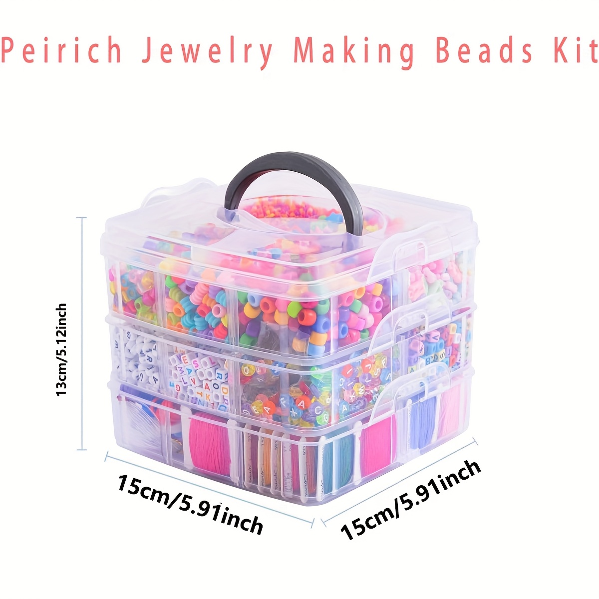 Moonlitwandering 5000PCS Friendship Bracelet Beads Kit with 3-Layer Storage Box