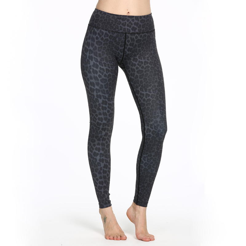 European and American foreign trade explosion leopard print yoga pants hip lift elastic sexy slim fit sports fitness running leggings