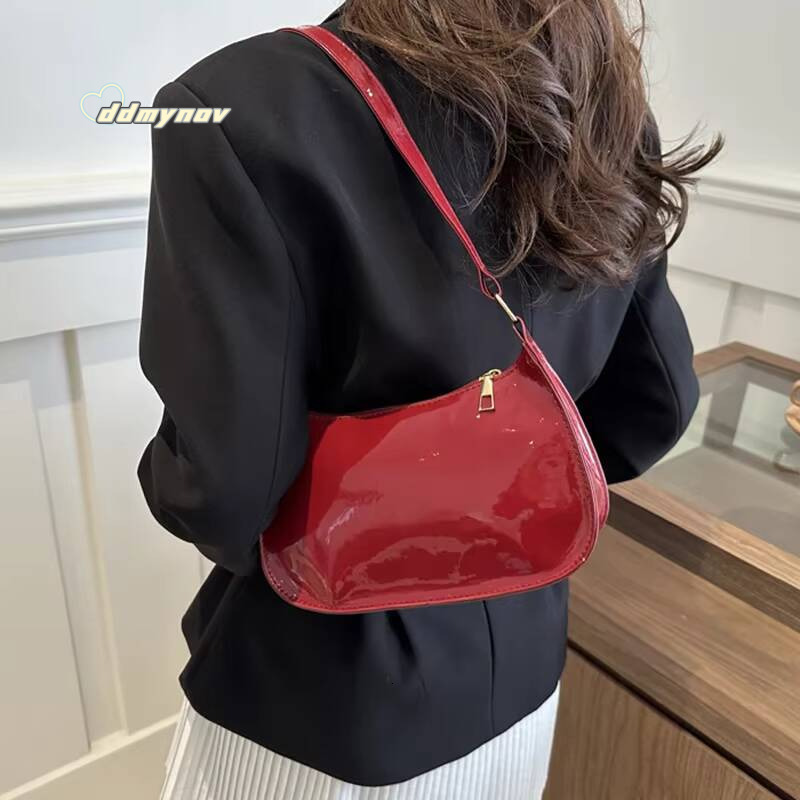 Retro Solid Color PU Leather Shoulder Underarm Bag Women's Fashion Handbags Casual Purses and Handbag Ladies Hand Bags ddmynov