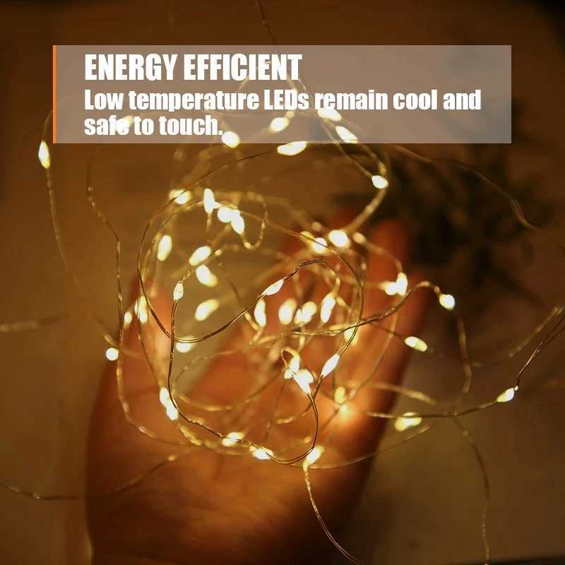 1M 2M 3M 5M Copper Wire LED String Lights Holiday Lighting Fairy Garland For Christmas Tree Wedding Party Decoration XJ250612