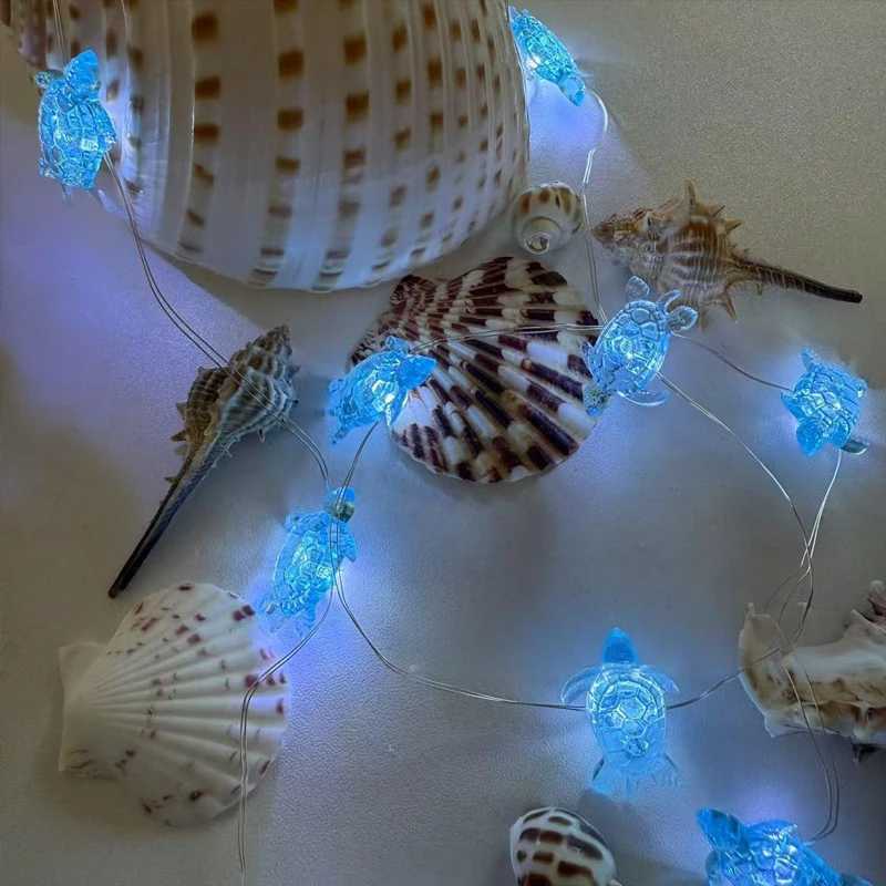 2M 20LED Marine Themed Fairy Light String Seashell Starfish String Light Ocean Theme Party Kids Bedroom DIY Home Decorations XJ250612