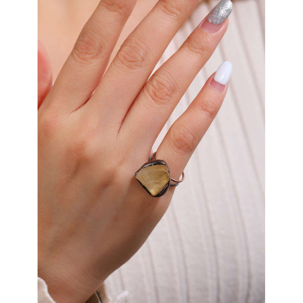 Amethyst Citrine Green Fluorite Aquamarine Rhodochrosite Garnet Adjustable Open Ring for Pinky Finger