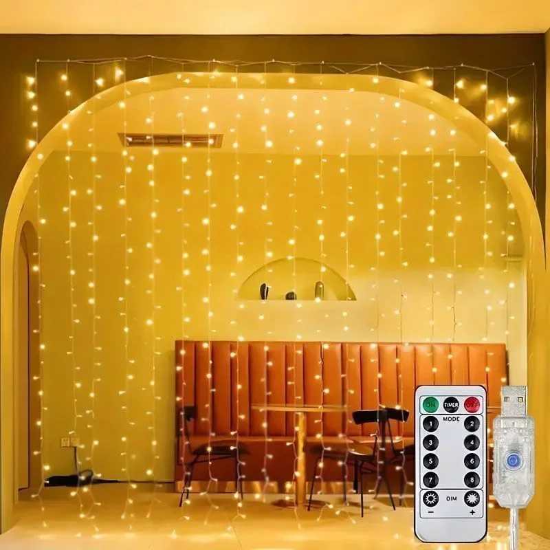 USB Curtain LED String Lights 3/4/6M Remote Control Bedroom Holiday Wedding Birthday Christmas Decoration Fairy Garland Lamp XJ250612