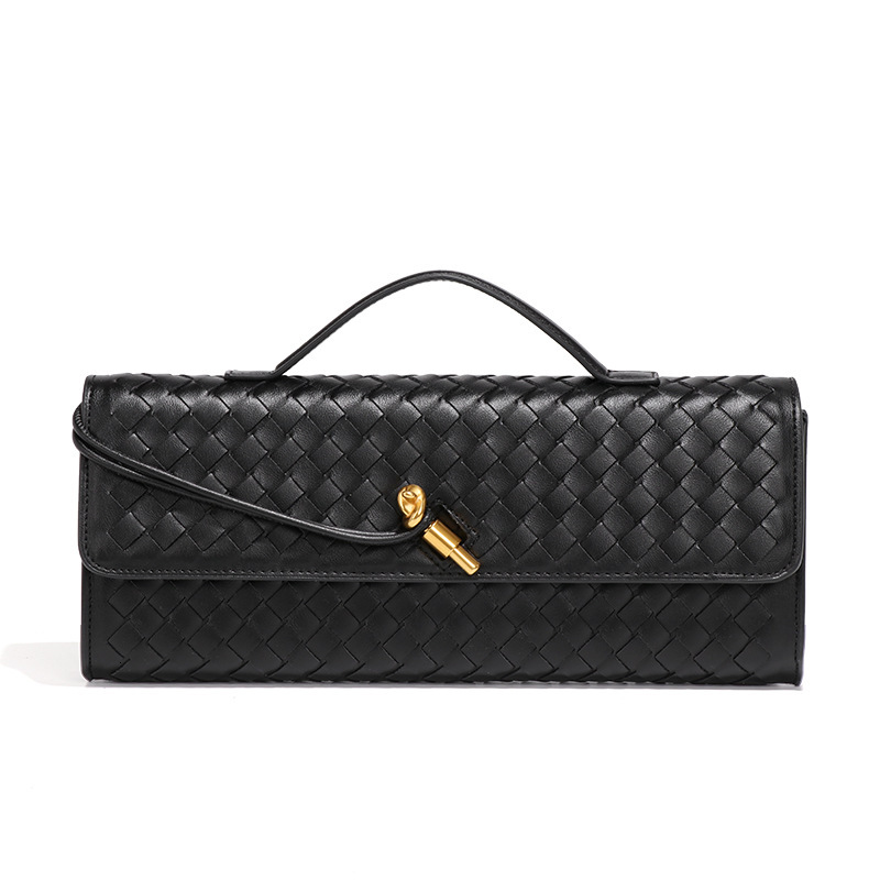 Free Shipping Trend Spring Summer New Woven Soft Luxury Designer Leather Evening Bag Vintage Baguette Bag Accordion Bag Horizontal Handbag Crossbody B