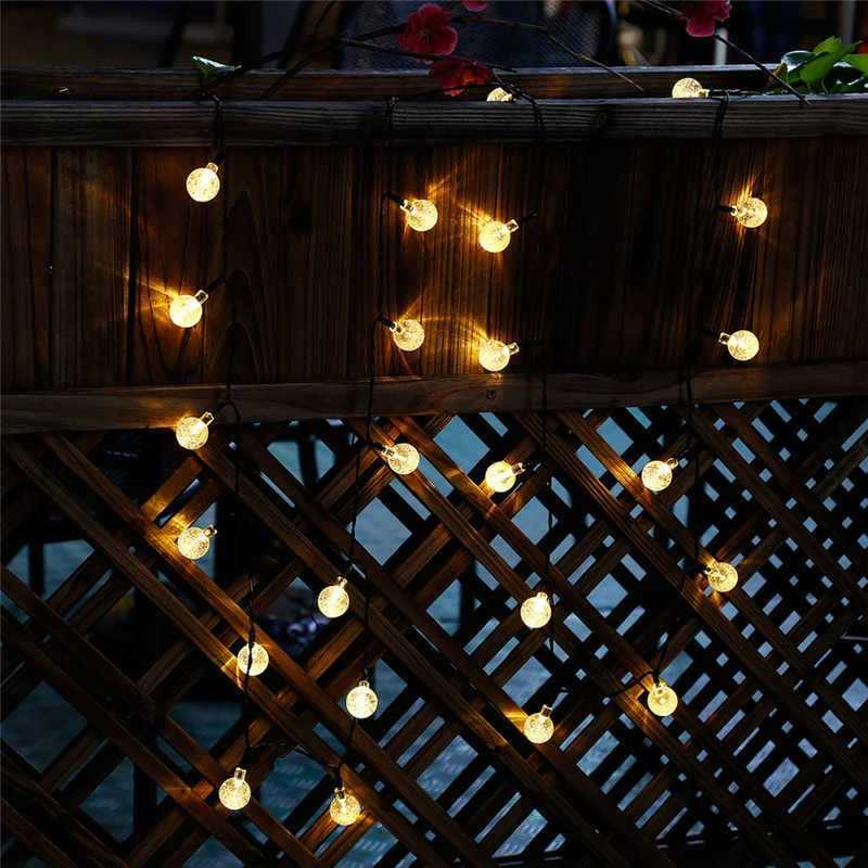5/7/12m Outdoor LED Crystal Globe Light Solar Fairy Light Solar String Light for Easter Wedding Party Decoration XJ250612