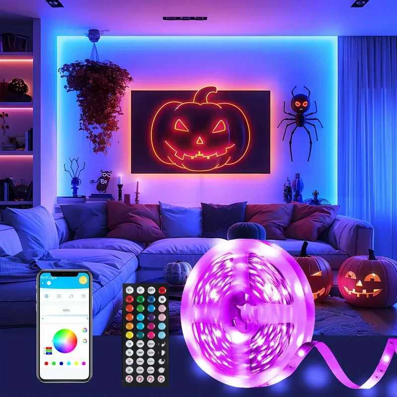 3.28ft-100ft USB LED Strip Light APP Control with 44 Key Remote Control RGB 3535 Ribbon Lamp TV Backlights Game Room Home Decor XJ250612
