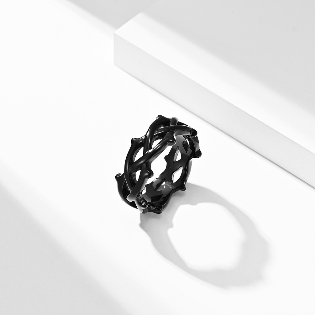 Vintage Twining Thorny Vines Ring Stainless Steel Gold Plated Women Mens Jewelry