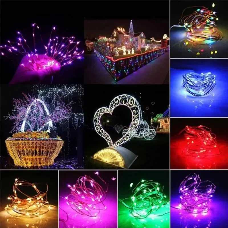 USB LED String Lights Copper Silver Wire Garland Light Waterproof LED Fairy Lights For Christmas Wedding Outdoor Decoration XJ250612
