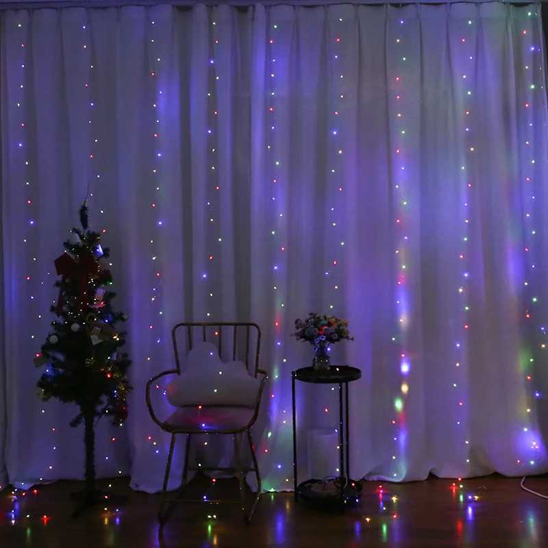 3M/6M LED Garland Curtain Lights 8 Modes USB Remote Control Fairy Lights String Wedding Christmas Decoration for Home Bedroom Lamp XJ250612