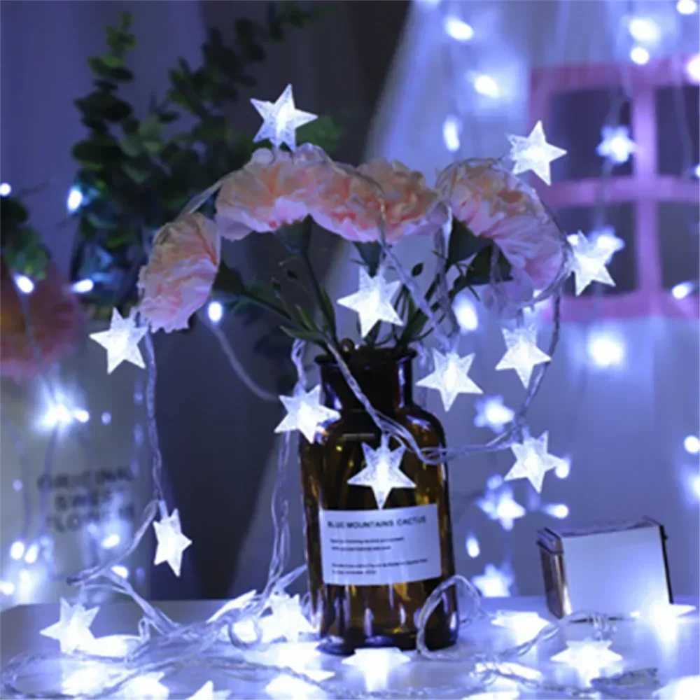 2025 Ramadan Decorations Star String Lights Fairy Lights for Bedroom Battery Powered Adapter Christmas Lights Wedding Party XJ250612