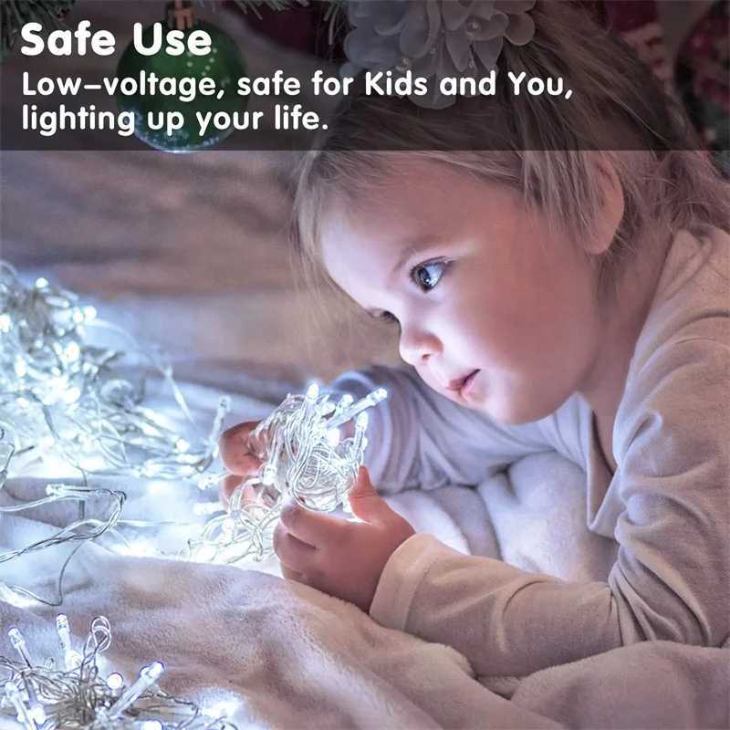 1/2/4/10M Outdoor Lights Garland LED Fairy Light Battery-operated Christmas Decorative Lights Party Wedding Garden Xmas Decor XJ250612