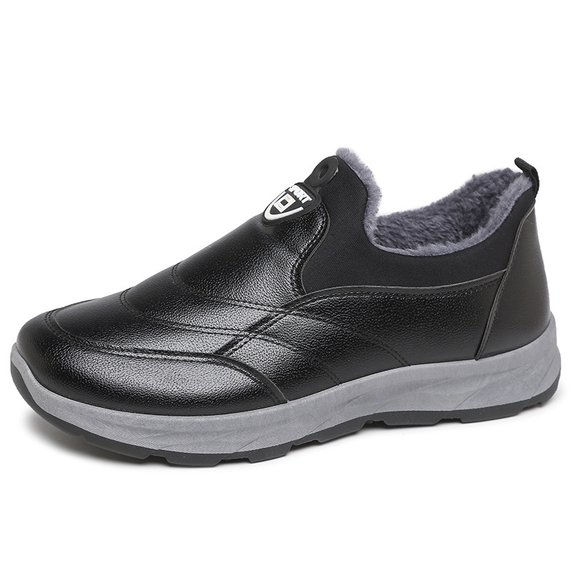 Ddmyoutdoor Winter Old Beijing Men S Fleece Lined Thickened Walking Shoes Soft Sole Non Slip On Middle Aged And Elderly Warm Snow Boots Outdoor Shoes