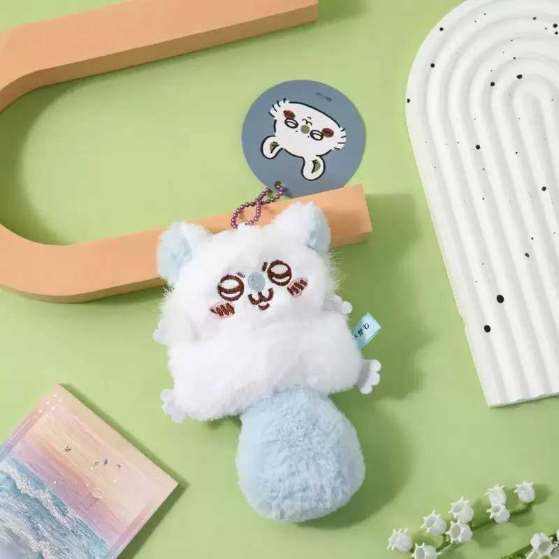 Fluffy Chiikawa Momonga Plush Keychain Flying Squirrel Mascot Pendant Cute Anime Stuffed Toy Bag Accessory Gift for BackpackT250613