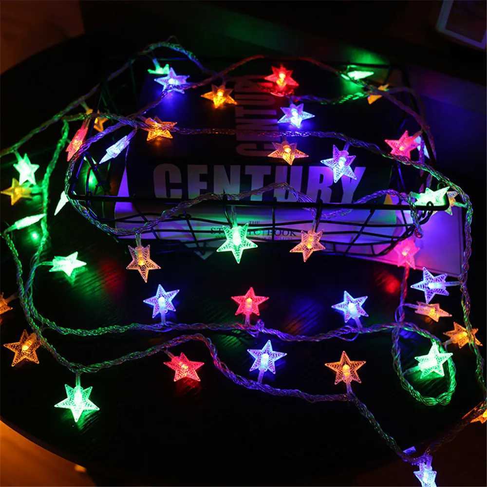 Star String Lights Fairy Lights for Bedroom String Battery Powered Adapter Christmas Lights Wedding Party Ramadan Decorations XJ250612