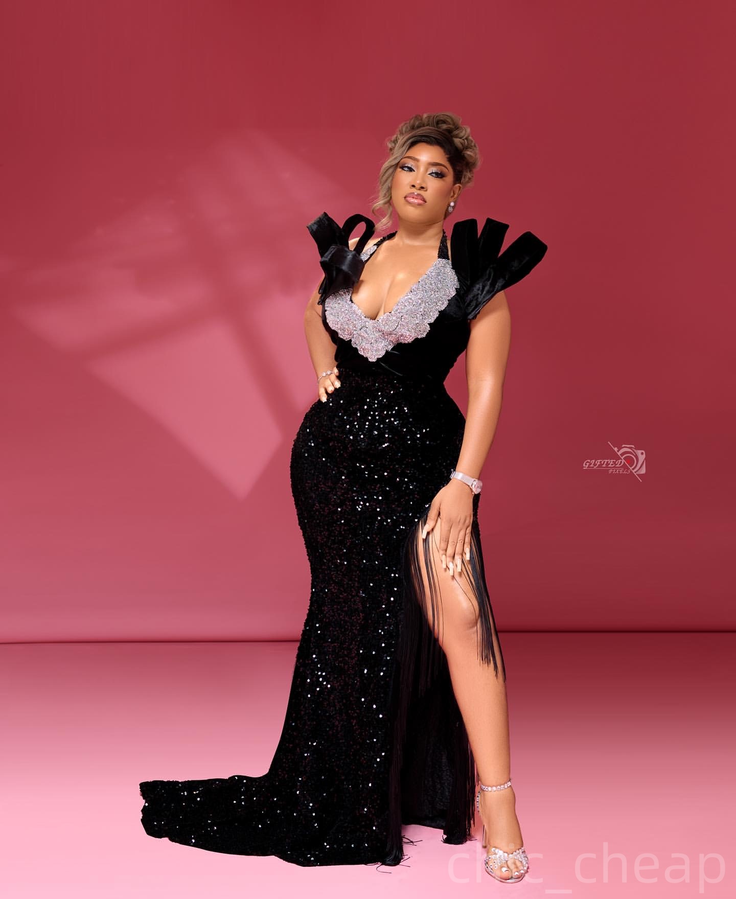 Black Mermaid Prom Dresses 2025 Halter Lace Tassels Sequined Evening Formal Party Second Birthday Engagement Gowns Plus Size Dress For Special Occasio