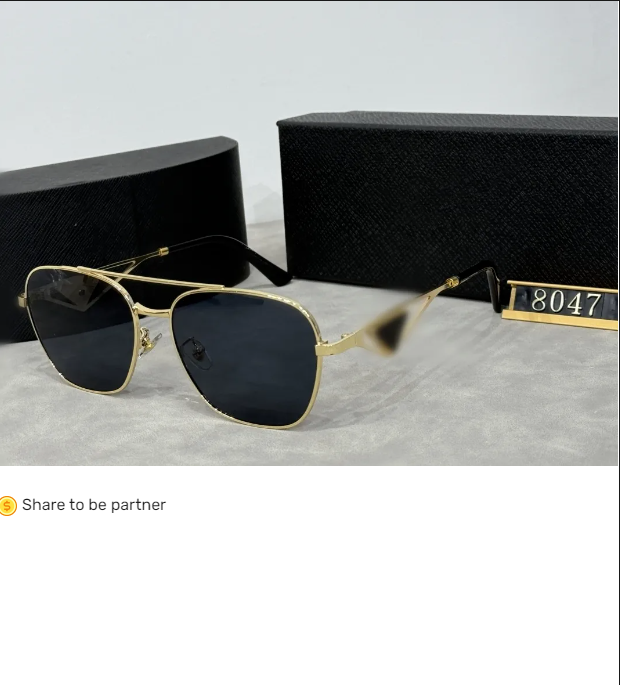 Designer sunglasses for men and women luxury metal frame sunglasses inverted triangle beach outdoor UV protection goggles