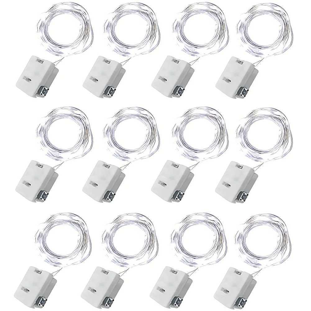 15pcs LED Fairy Lights 3 Lighting Modes Silvery Wire Fairy Lights Button Battery Powered String Lights for DIY Decoration XJ250612