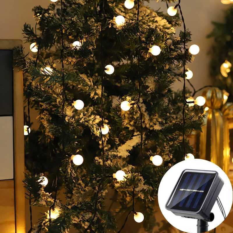 100LED Ball Garland Fairy Lights String Outdoor Lamp Christmas Lights Holiday Party Decoration Solar Light Outdoor Xmas XJ250612