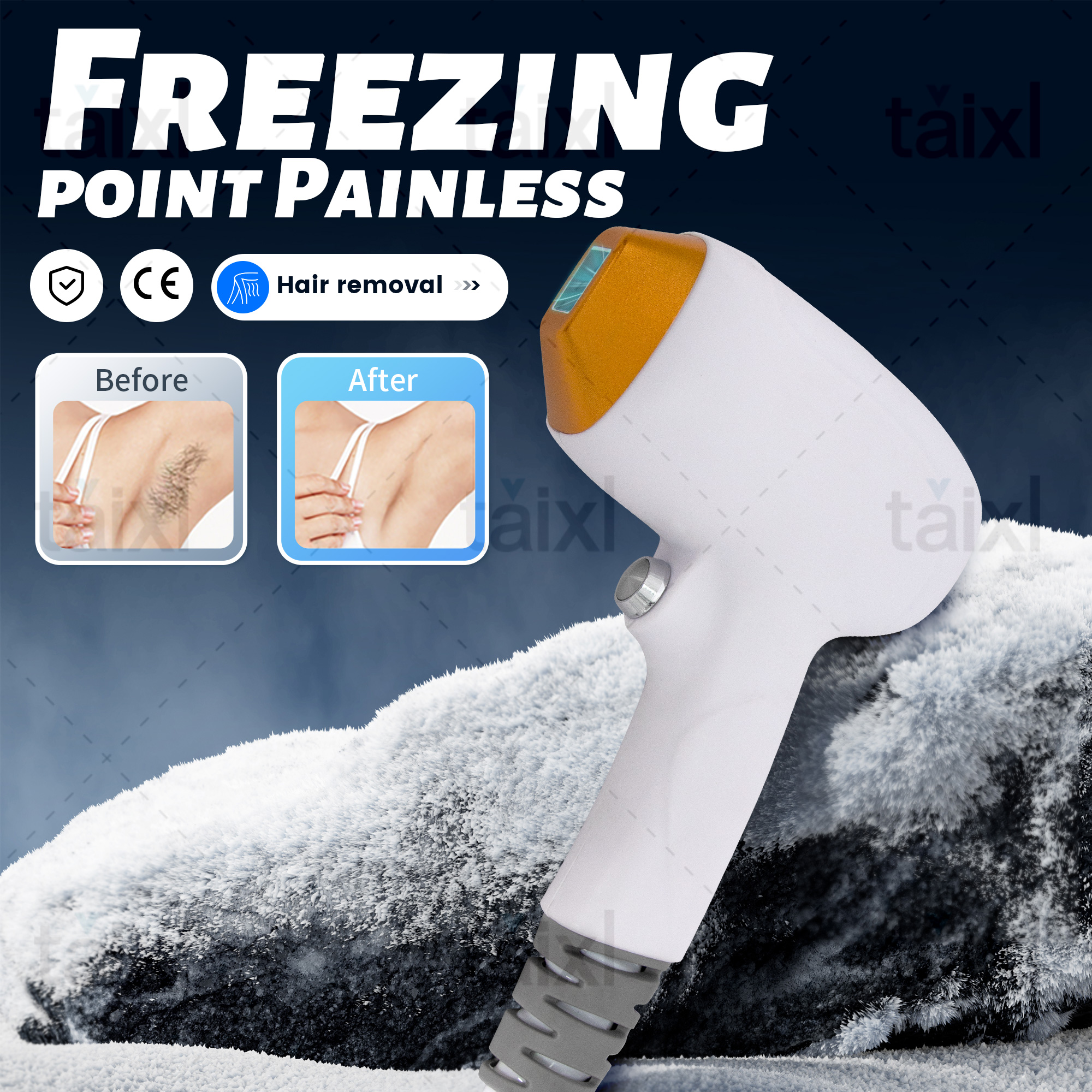 2025 New Ice Painless Permanent Hair Removal Machine, 808nm Diode Laser 3 Wavelengths 3000W Professional Device for Body