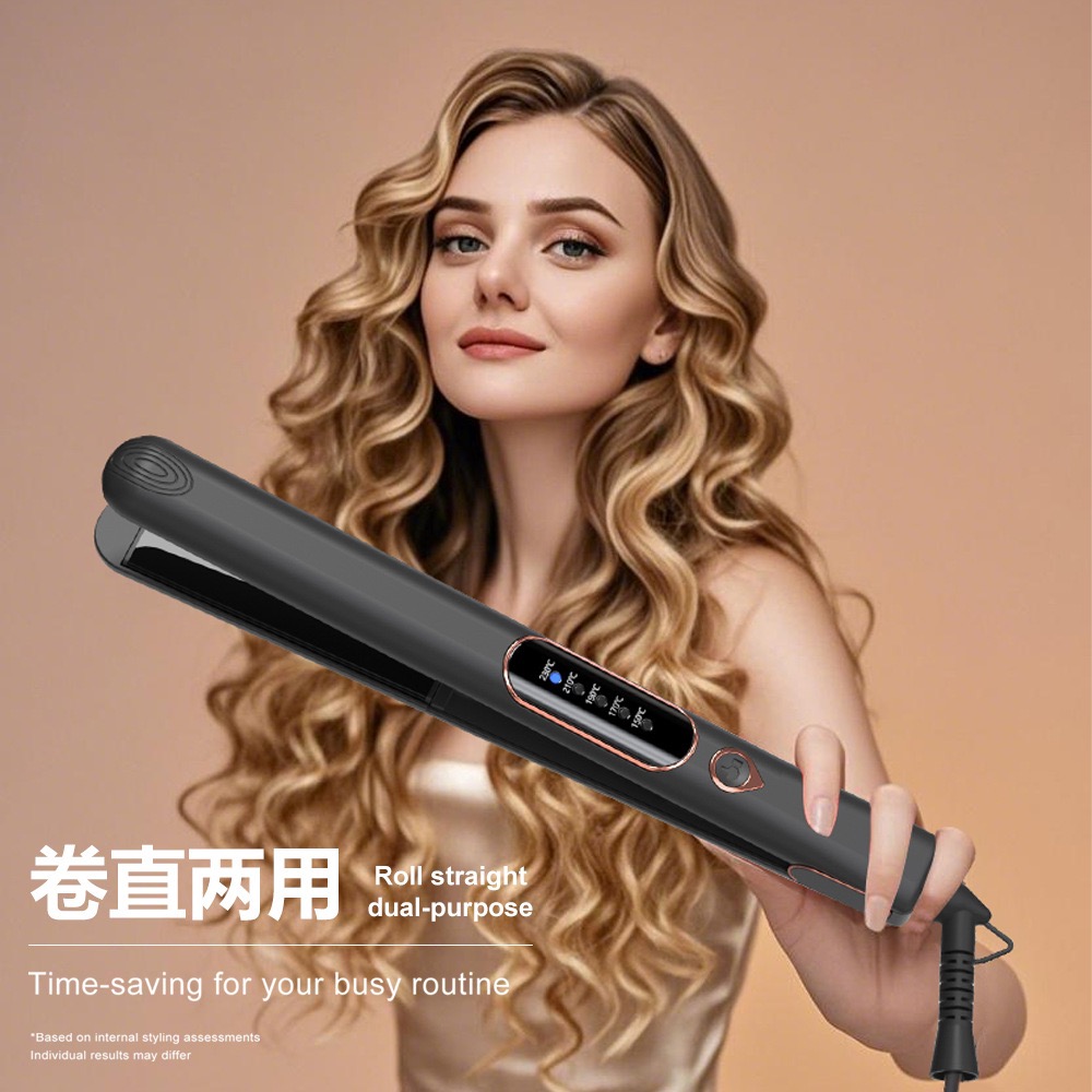 Hair Straightener 5-speed LED temperature control straightening iron 25mm curling straight dual-purpose straightening iron with locking key