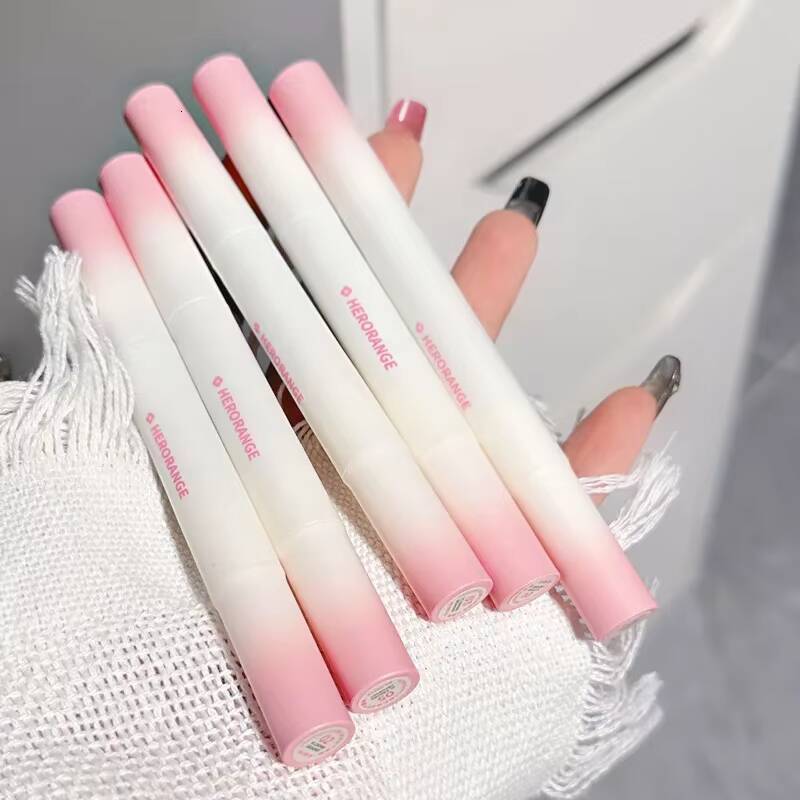 Lipstick with Cushion Applicator Velvet Matte Gloss Moisturizing Cream Soft Liquid Blush Lip Stick Multi-uses Makeup happy